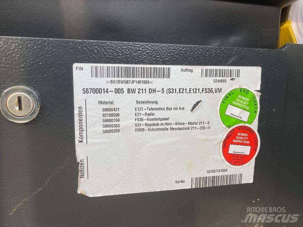 Bomag BW 211 DH-5 Οδοστρωτήρες μονού κυλίνδρου