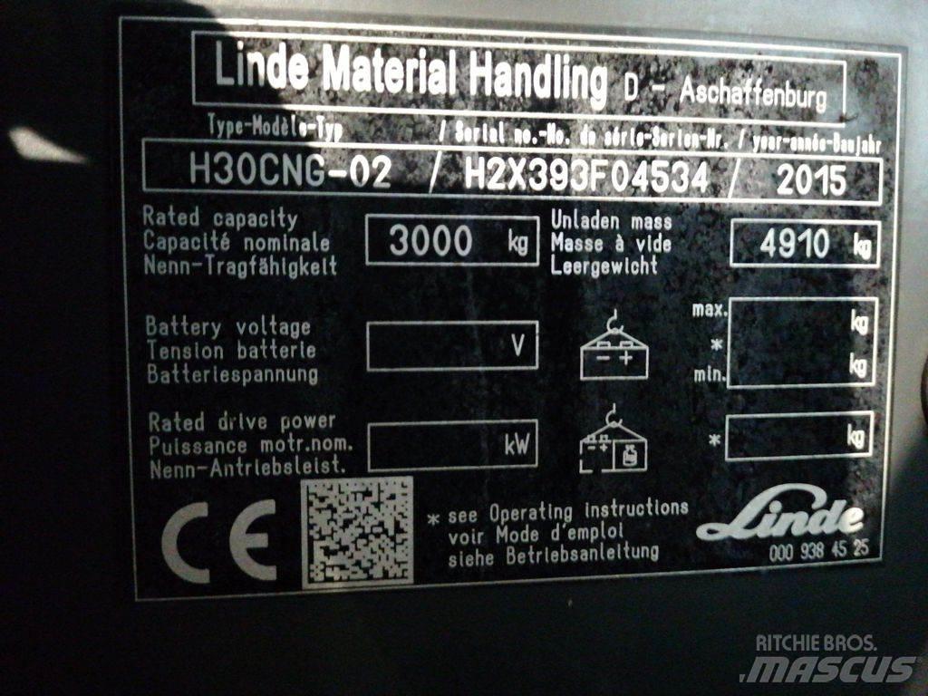 Linde H30TCNG-02 Περονοφόρα ανυψωτικά κλαρκ με φυσικό αέριο LPG