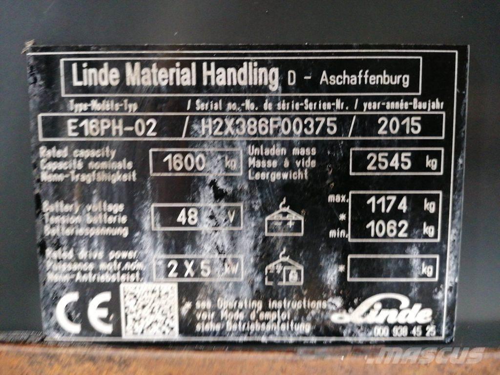 Linde E16PH-02 Ηλεκτρικά περονοφόρα ανυψωτικά κλαρκ