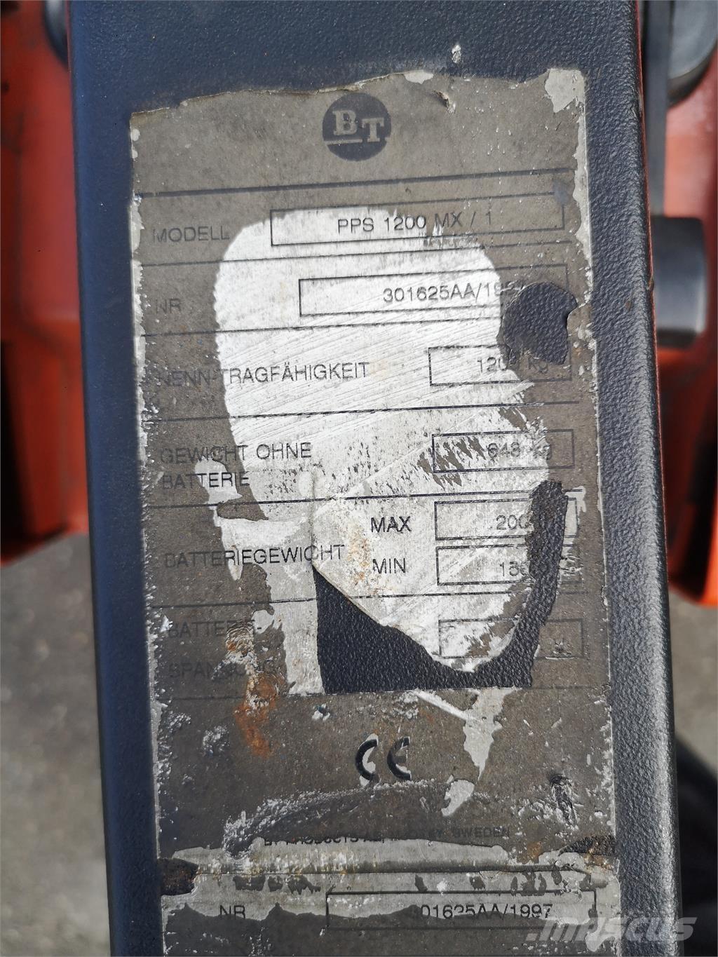 BT PPS 1200 MX/1 Ηλεκτρικά παλετοφόρα με ιστό