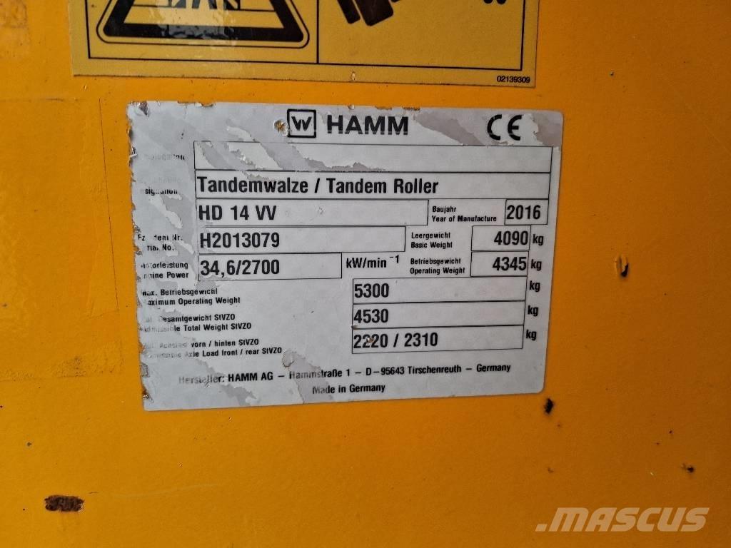 Hamm HD 14 VV Οδοστρωτήρες διπλού κυλίνδρου