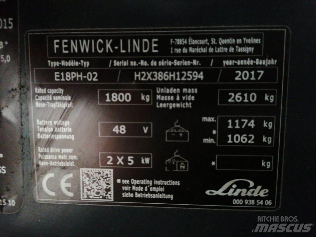 Linde E18PH Ηλεκτρικά περονοφόρα ανυψωτικά κλαρκ