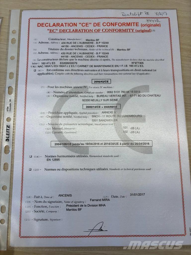 Manitou 160 ATJ Ανυψωτήρες με τηλεσκοπικό βραχίονα