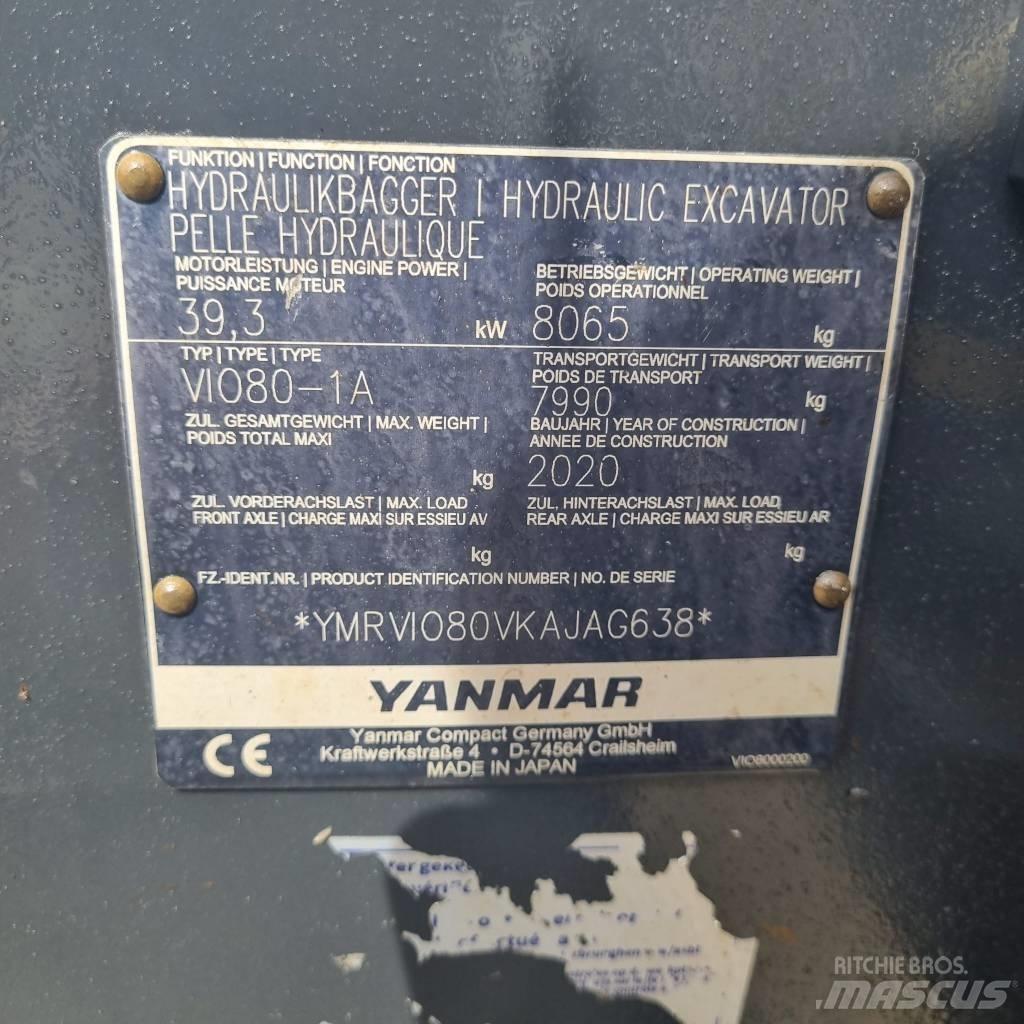 Yanmar Vio 80-1A Μίνι εκσκαφείς 7t - 12t