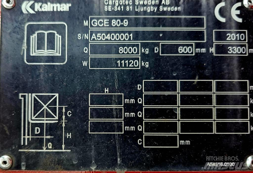 Kalmar GCE 80-9 Περονοφόρα ανυψωτικά κλαρκ με φυσικό αέριο LPG