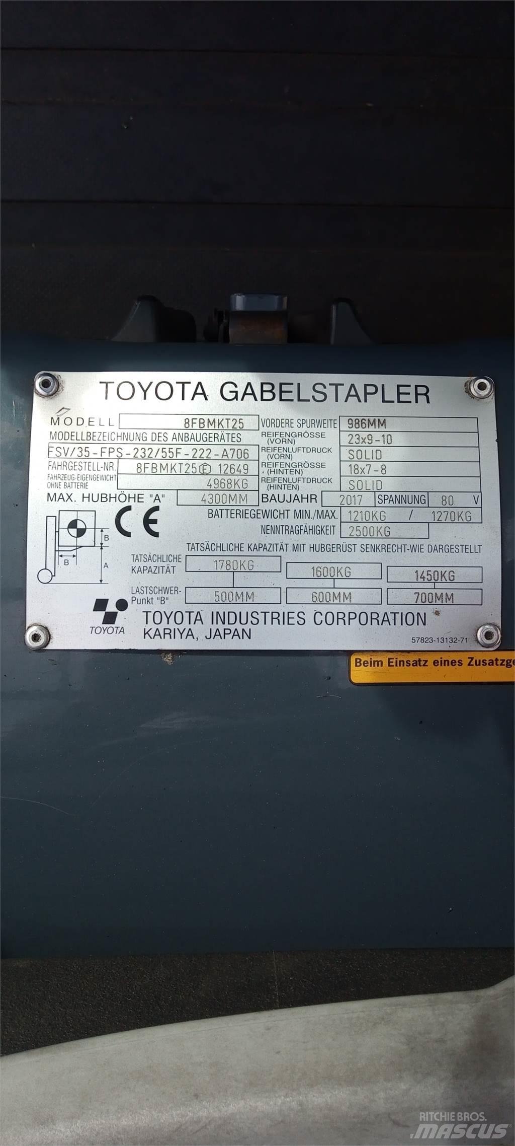 Toyota 8FBMKT25 Ηλεκτρικά περονοφόρα ανυψωτικά κλαρκ