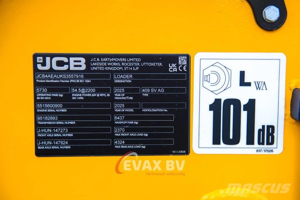 JCB 409 Φορτωτές με λάστιχα (Τροχοφόροι)