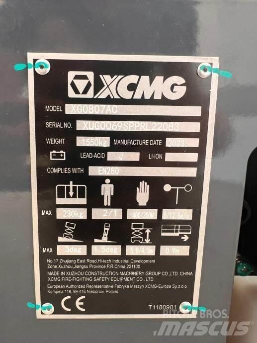 XCMG XG0807AC Ανυψωτήρες ψαλιδωτής άρθρωσης