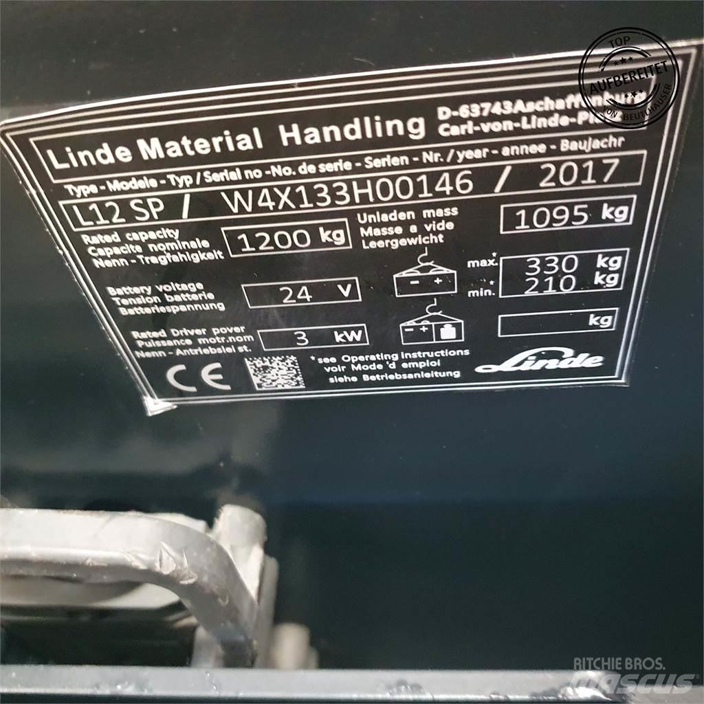 Linde L12SP Παλετοφόρα πεζού χειριστή με ιστό