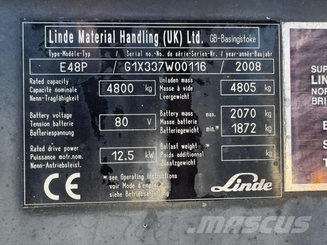 Linde E48P Ηλεκτρικά περονοφόρα ανυψωτικά κλαρκ