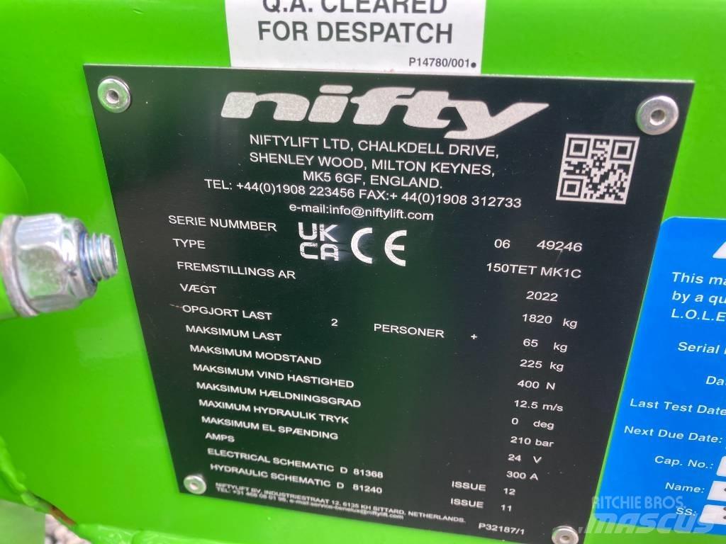 Niftylift 150TET Εναέριες πλατφόρμες τοποθετημένες σε ρυμούλκα