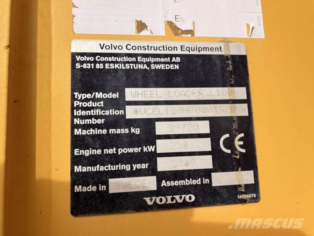 Volvo L180H Φορτωτές με λάστιχα (Τροχοφόροι)
