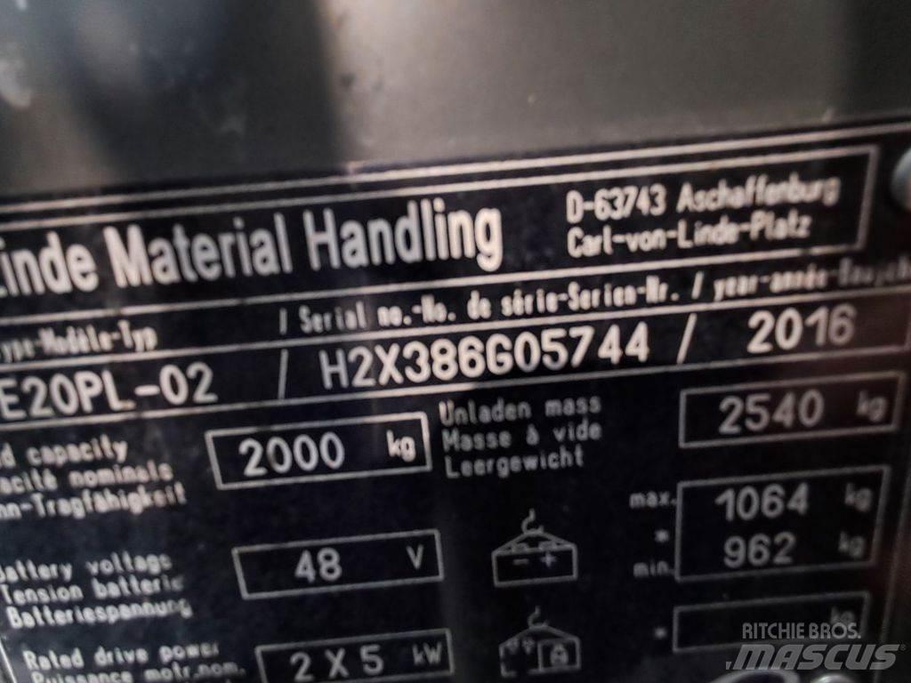 Linde E20PL-02 Ηλεκτρικά περονοφόρα ανυψωτικά κλαρκ