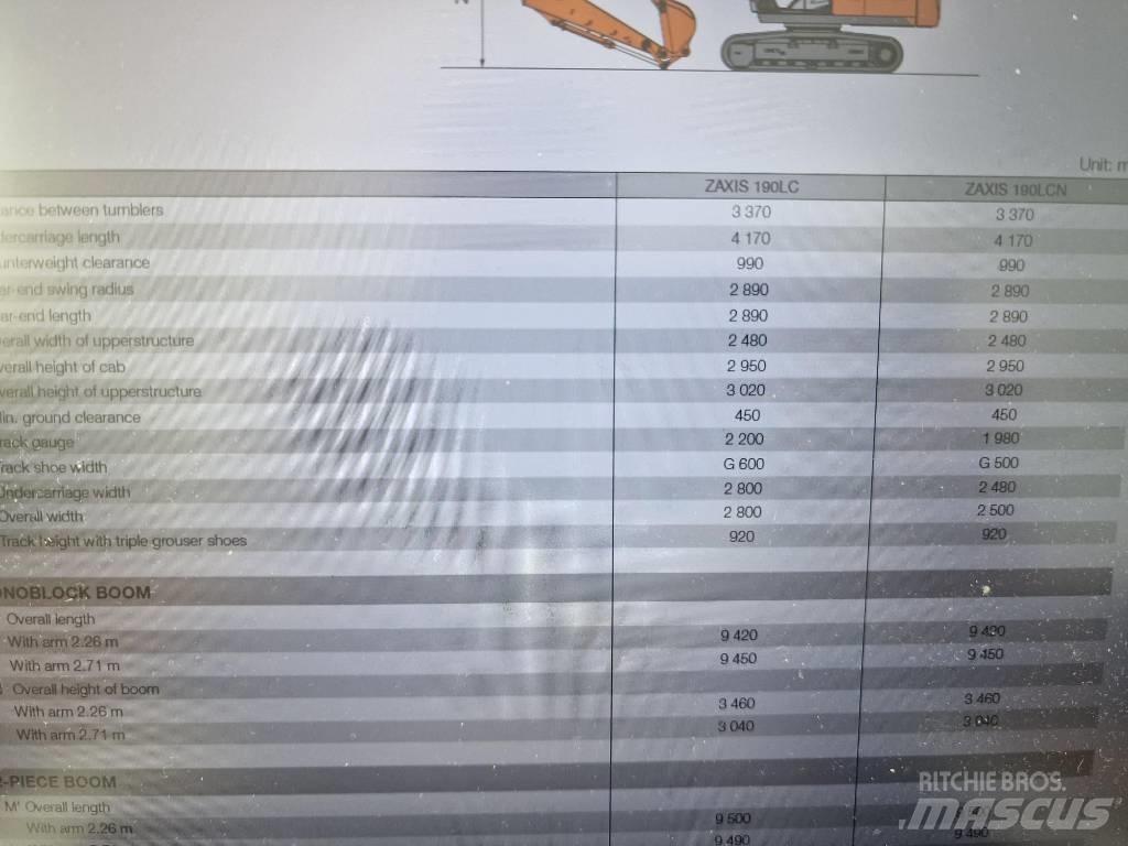 Hitachi ZX190LC-6 Εκσκαφείς με ερπύστριες