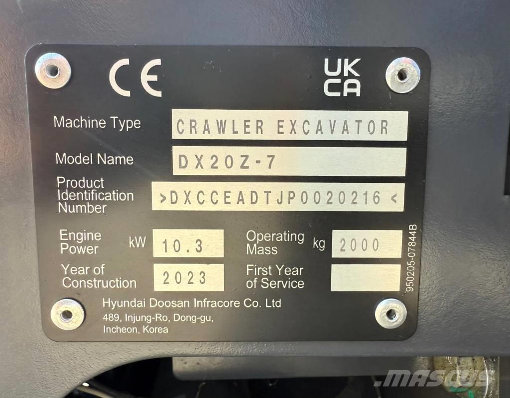 Doosan DX 20 Z-7 Εκσκαφάκι (διαβολάκι) < 7t