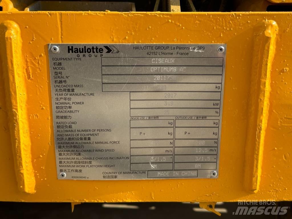 Haulotte OPTIMUM 8 Ανυψωτήρες ψαλιδωτής άρθρωσης