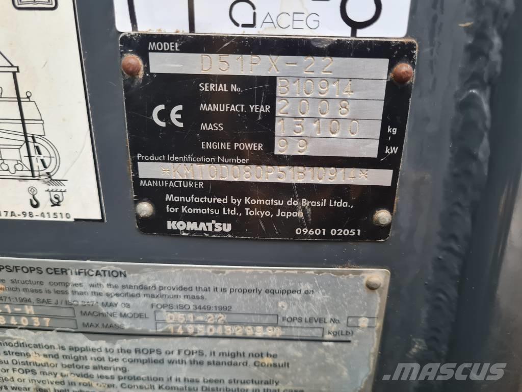 Komatsu D51PX-22 Μπουλντόζες με ερπύστριες