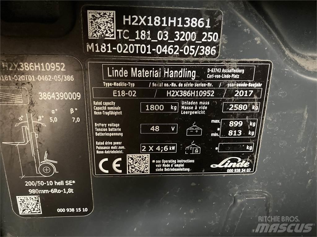Linde E18 Ηλεκτρικά περονοφόρα ανυψωτικά κλαρκ