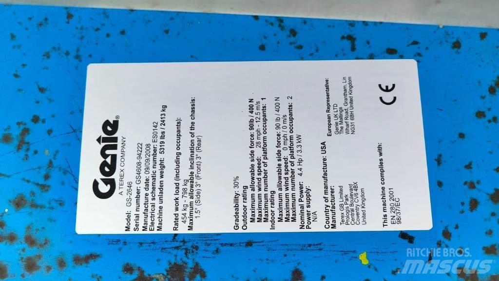 Genie GS 2646 Ανυψωτήρες ψαλιδωτής άρθρωσης