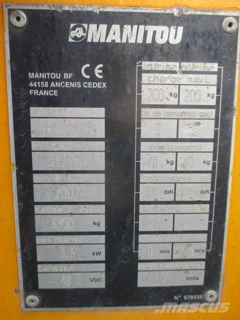 Manitou 170 AETJL Ανυψωτήρες με αρθρωτό βραχίονα