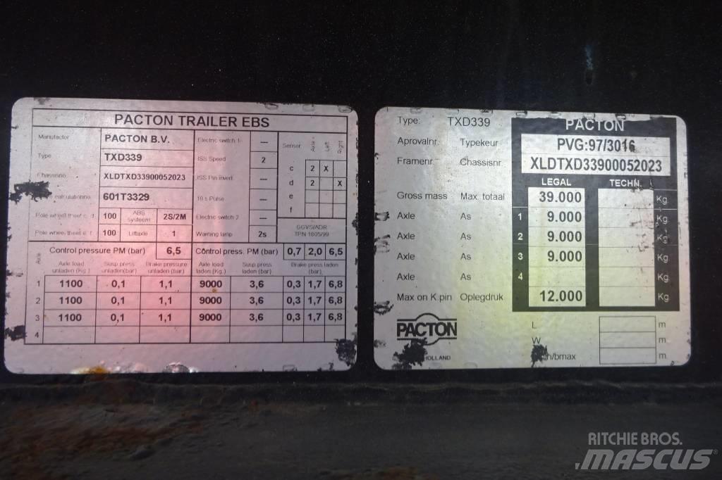 Pacton TXD339 Επίπεδες/πλευρικώς ανοιγόμενες ημιρυμούλκες
