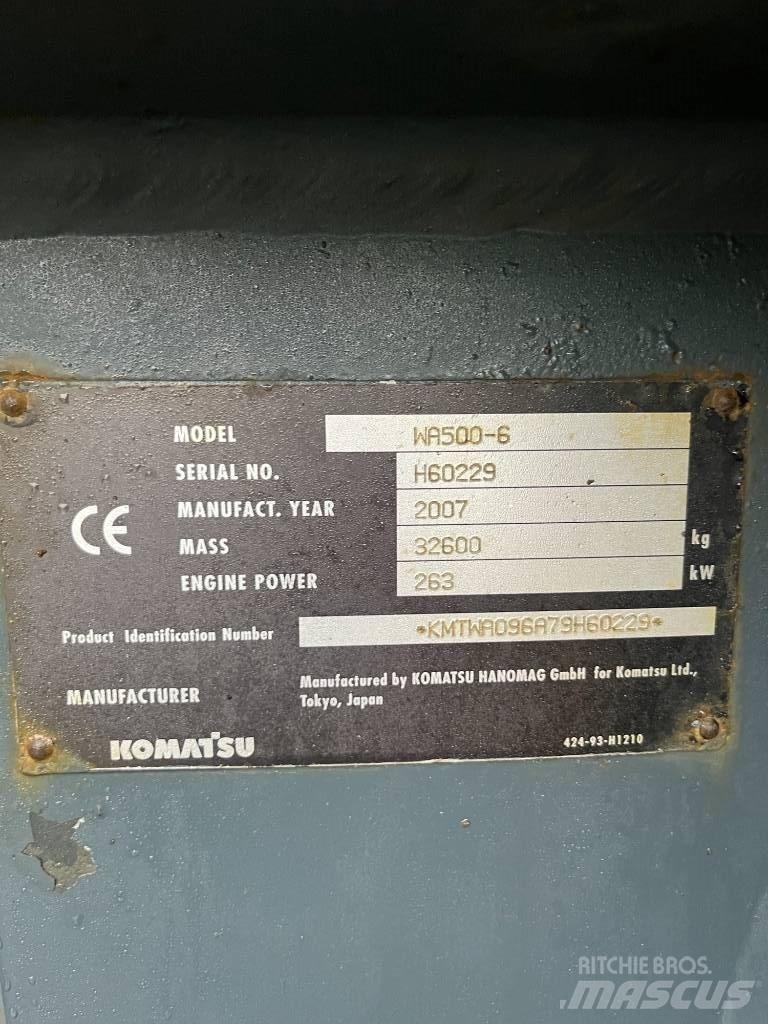 Komatsu WA 500-6 Φορτωτές με λάστιχα (Τροχοφόροι)