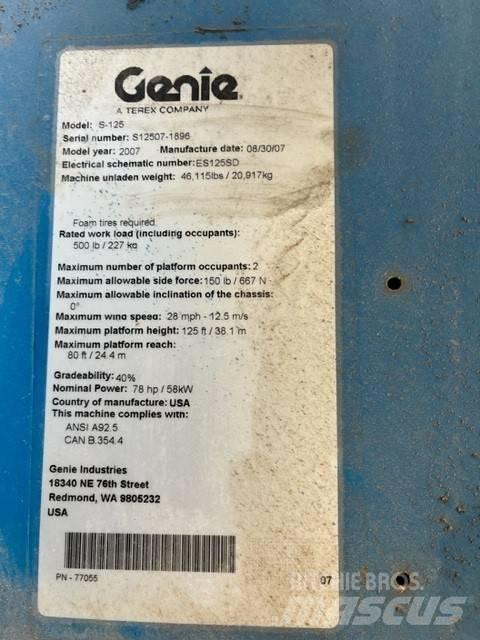 Genie S 125 Ανυψωτήρες με τηλεσκοπικό βραχίονα