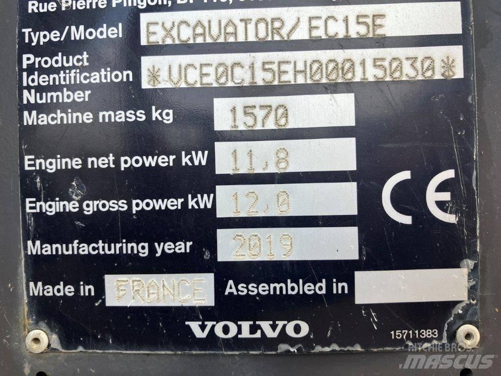 Volvo EC 15 E Εκσκαφάκι (διαβολάκι) < 7t