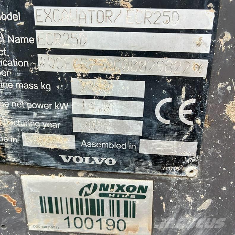 Volvo ECR25D Εκσκαφάκι (διαβολάκι) < 7t