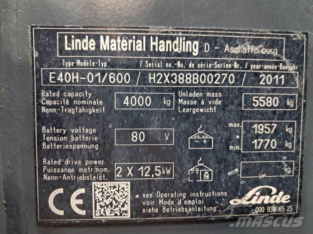 Linde E40H-01/600 Ηλεκτρικά περονοφόρα ανυψωτικά κλαρκ