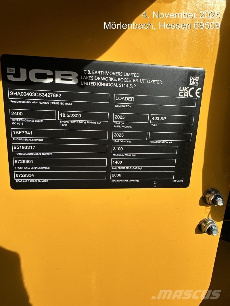 JCB 403 Φορτωτές με λάστιχα (Τροχοφόροι)