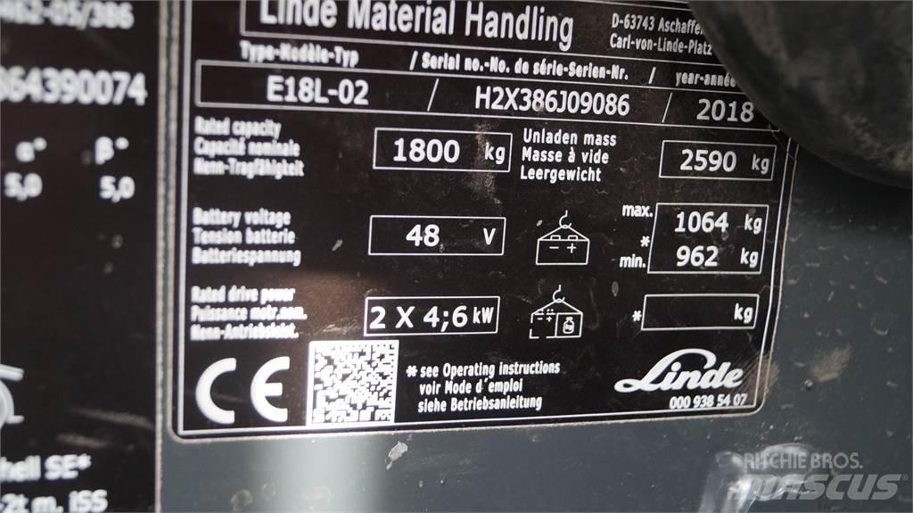 Linde E18L Ηλεκτρικά περονοφόρα ανυψωτικά κλαρκ