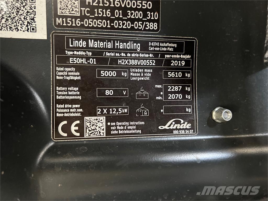 Linde E50HL-01 Ηλεκτρικά περονοφόρα ανυψωτικά κλαρκ