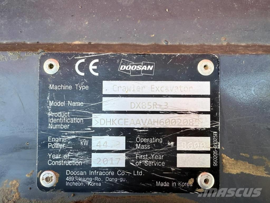 Doosan DX 85 R-3 Μίνι εκσκαφείς 7t - 12t