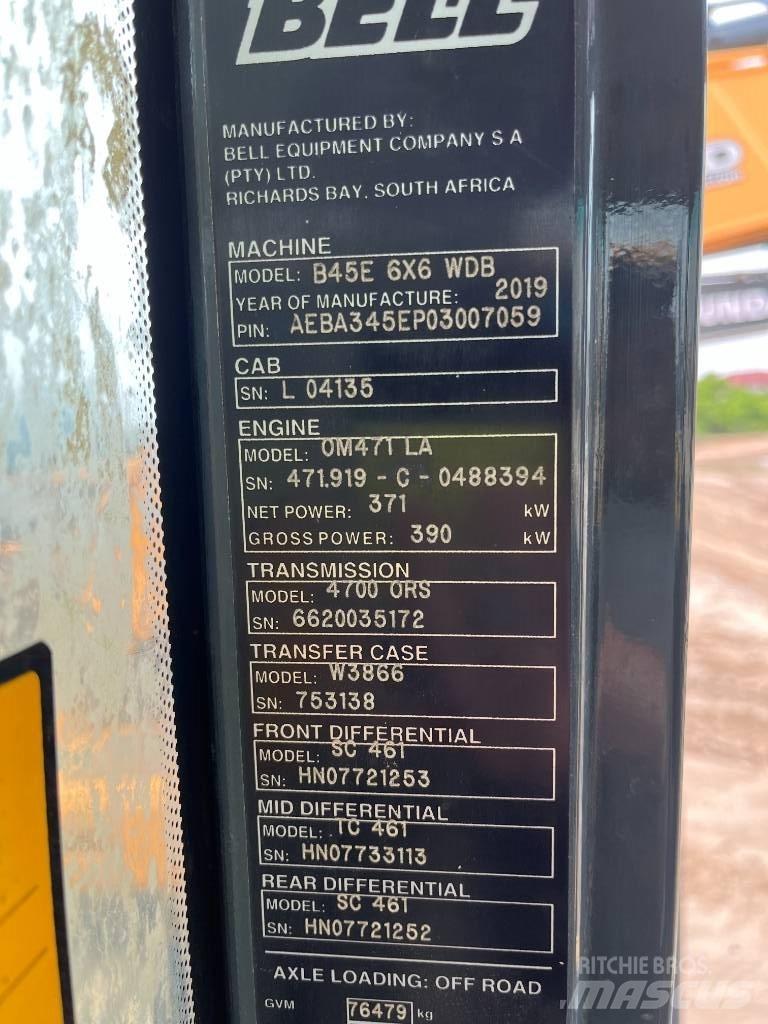 Bell B45E Σπαστό Dump Truck ADT