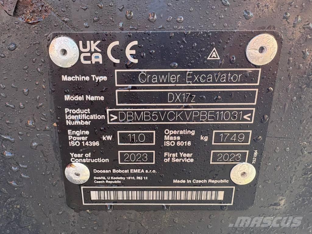 Doosan DX 17 Εκσκαφάκι (διαβολάκι) < 7t