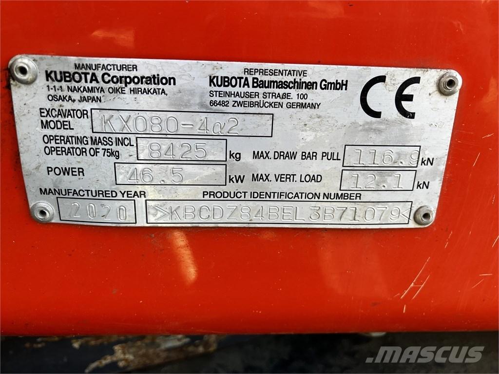 Kubota KX 080-4 A2 Μίνι εκσκαφείς 7t - 12t