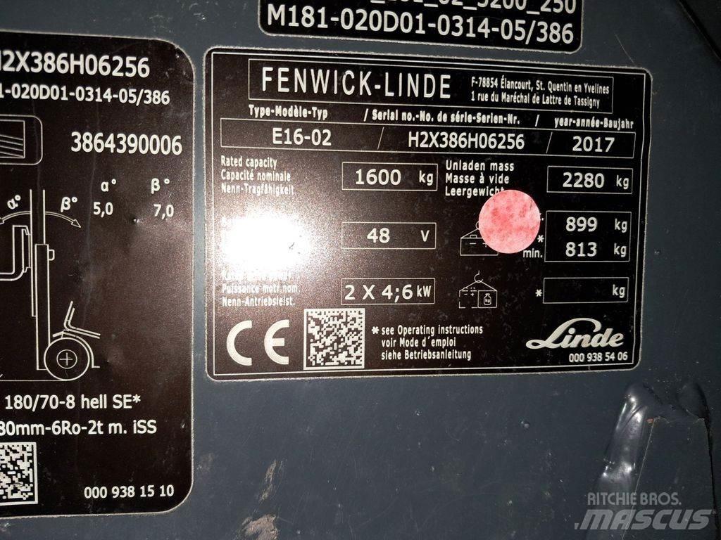 Linde E16-02 Ηλεκτρικά περονοφόρα ανυψωτικά κλαρκ