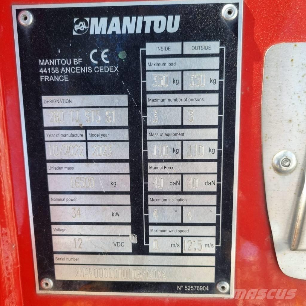 Manitou 280 TJ Ανυψωτήρες με τηλεσκοπικό βραχίονα