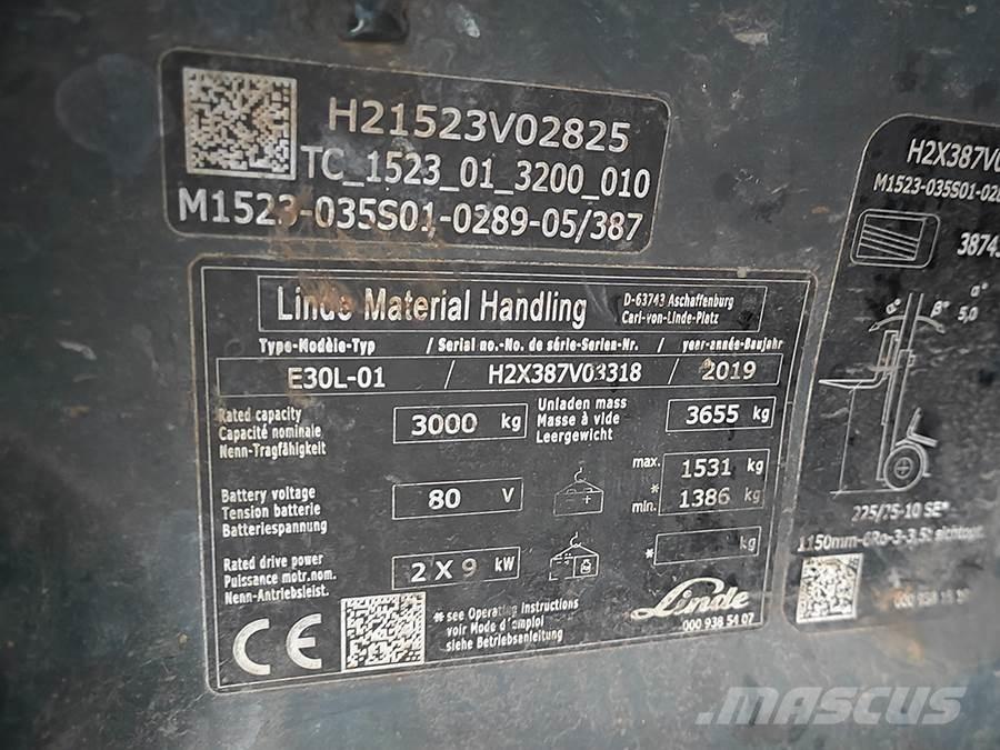 Linde E30L-01 Ηλεκτρικά περονοφόρα ανυψωτικά κλαρκ