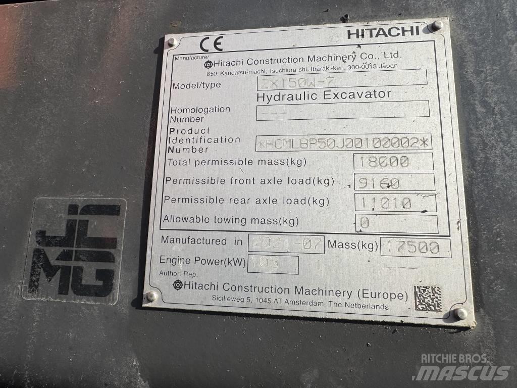 Hitachi ZX 150 W-7 Εκσκαφείς με τροχούς - λάστιχα