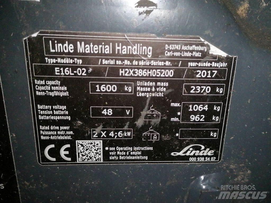Linde E16L-02 Ηλεκτρικά περονοφόρα ανυψωτικά κλαρκ