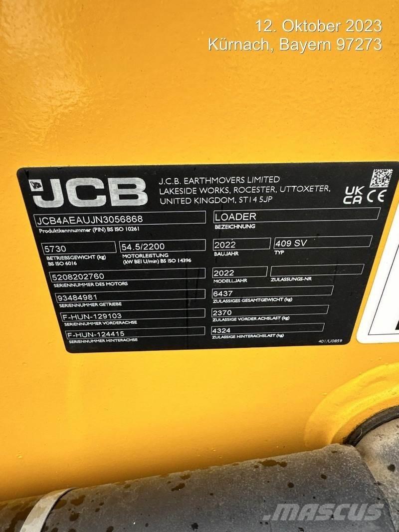 JCB 409 Φορτωτές με λάστιχα (Τροχοφόροι)