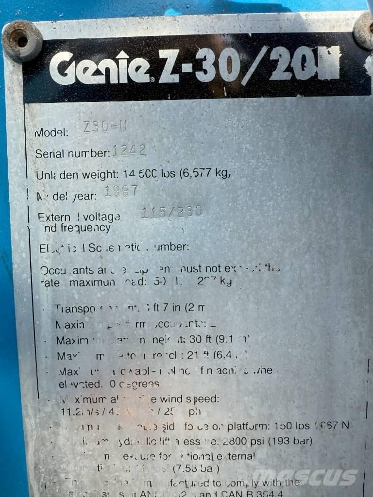 Genie Z 30/20 Ανυψωτήρες με αρθρωτό βραχίονα