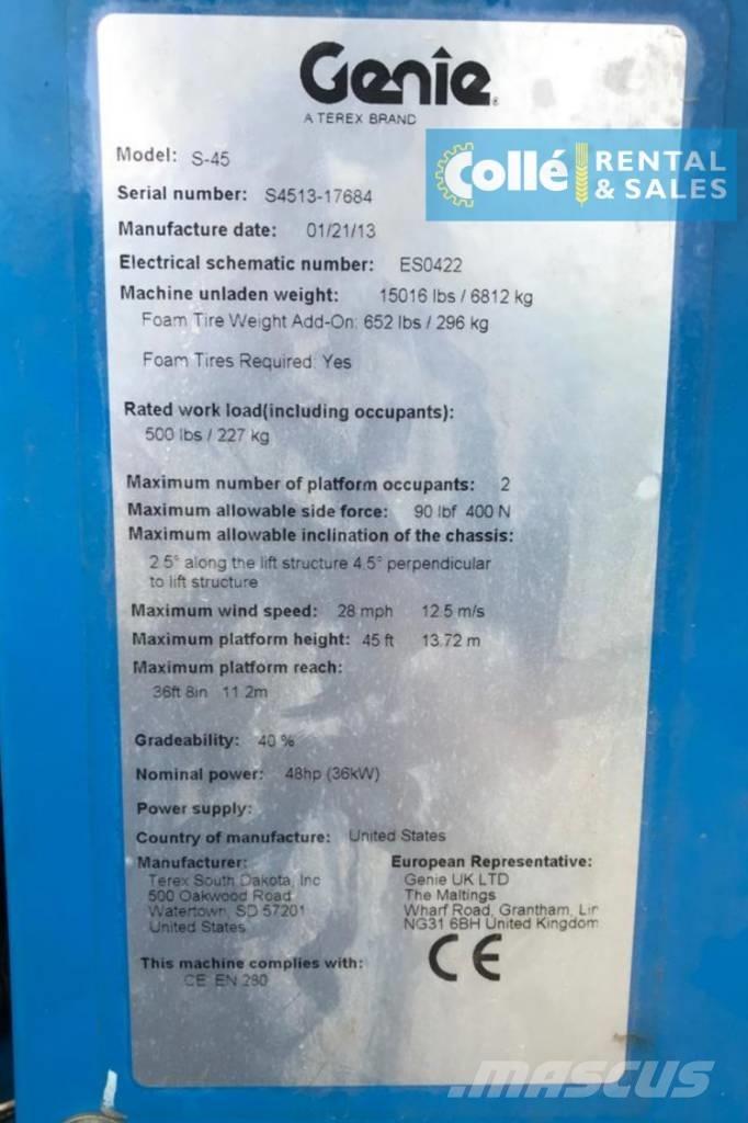 Genie S-45 | 2013 Ανυψωτήρες με τηλεσκοπικό βραχίονα