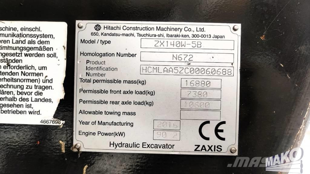 Hitachi ZX 140 W-5 Εκσκαφείς με τροχούς - λάστιχα