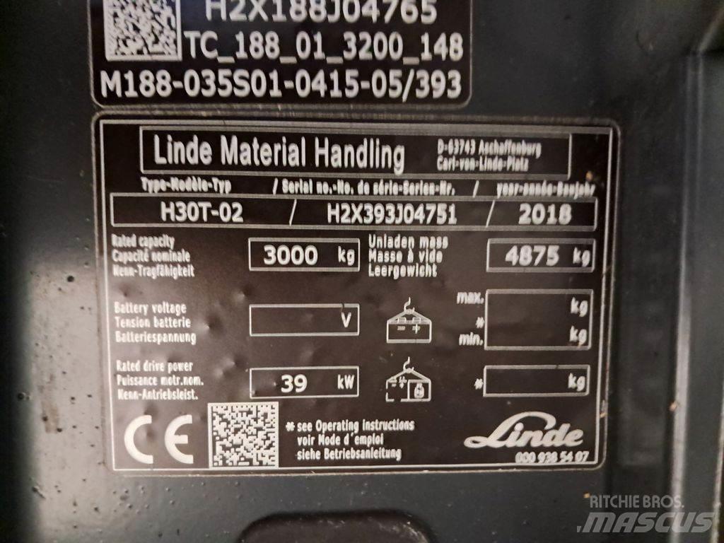 Linde H30T-02 Περονοφόρα ανυψωτικά κλαρκ με φυσικό αέριο LPG