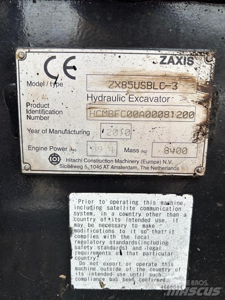 Hitachi Zaxis 85 USB Μίνι εκσκαφείς 7t - 12t