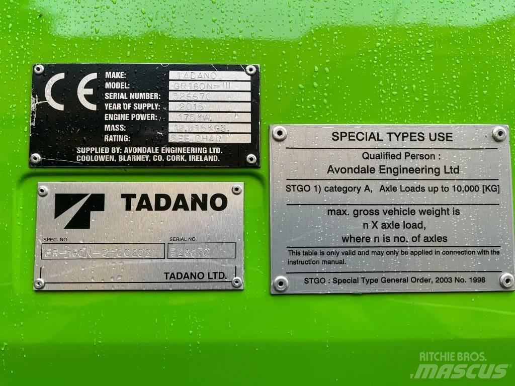 Tadano GR 160 n3 Γερανοί ανώμαλου εδάφους