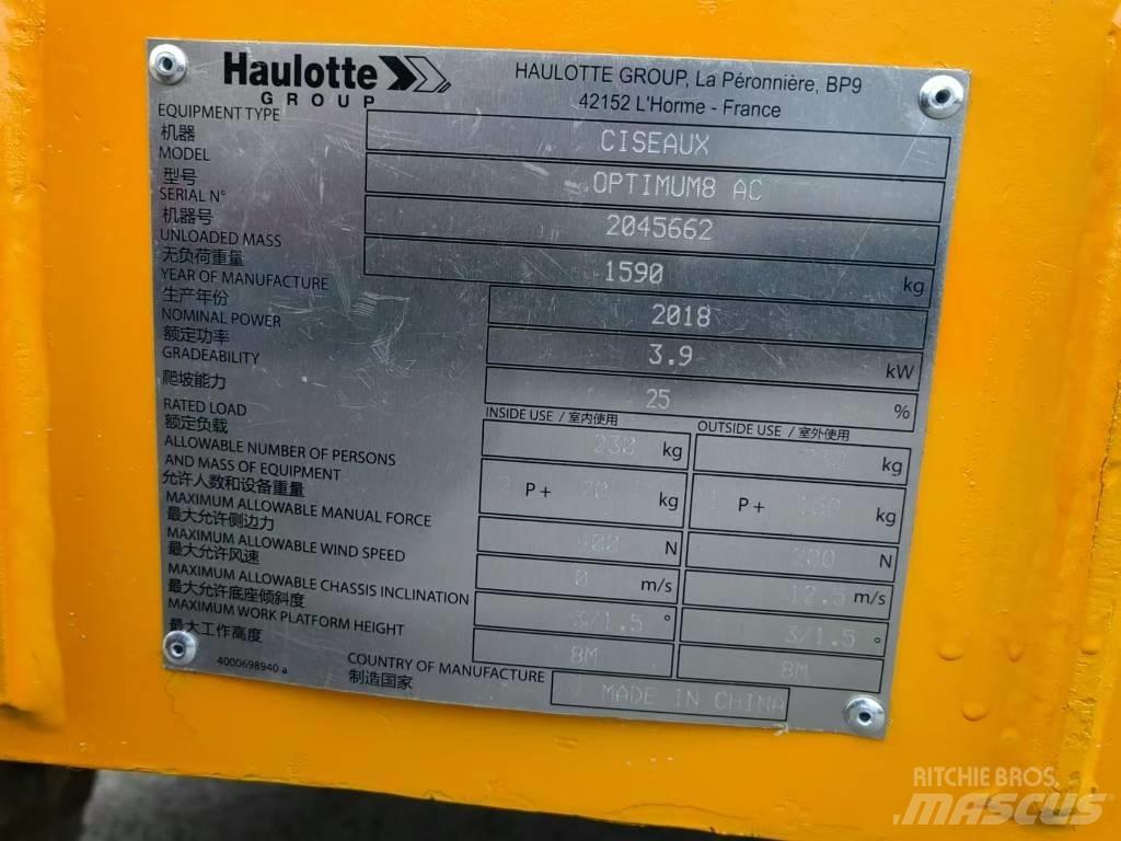 Haulotte OPTIMUM 8 Ανυψωτήρες ψαλιδωτής άρθρωσης